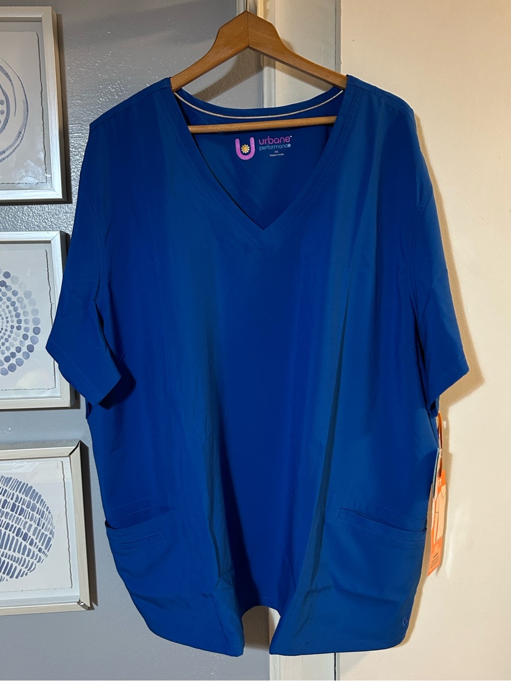 NWT Urbane Performance scrub top Size 5XL Royal Blue Short Sleeve